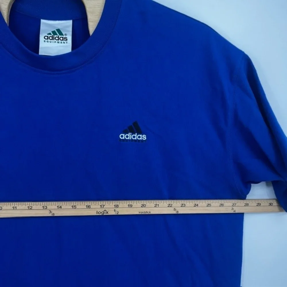 Viintage Adidas Equipment Men's Royal Blue Graphic Blueprint T-Shirt Size 2XL